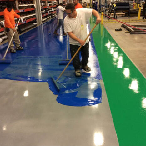 Installation of epoxy coating for industry