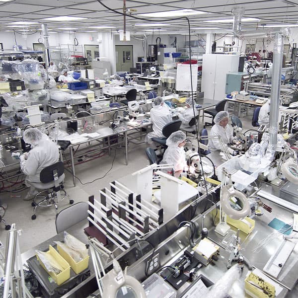 med-manufacturing a busy medical or pharmaceutical lab