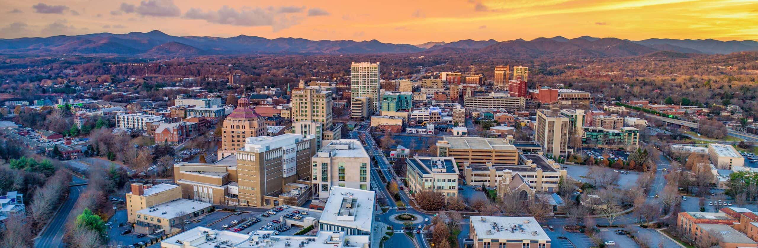 Asheville North Carolina NC Drone Skyline Aerial